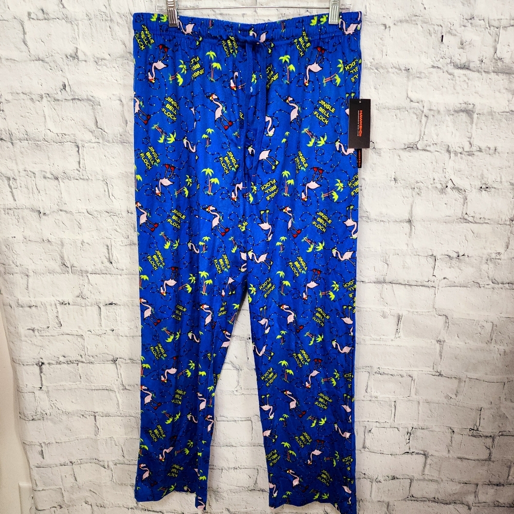 Hawke & Co men's fleece pajama pants Jingle Bell Flock Flamingo Christmas gift